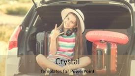  Presentation with summer camp - Colorful theme enhanced with cool summer camp - beginning of the trip little backdrop and a coral colored foreground