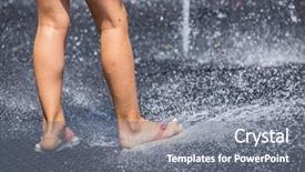  Presentation with street children - Amazing presentation design having cool summer camp - children play with splashes backdrop and a gray colored foreground