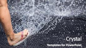  Presentation with street children - Presentation theme consisting of cool summer camp - children play with splashes background and a dark gray colored foreground