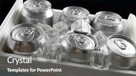  Presentation with ice - Slide deck with 3ds rendered interior with hexagon wall and wooden floor background and a light gray colored foreground.