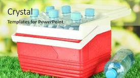  Presentation with refrigerator - Cool new slide deck with cool summer camp - picnic refrigerator with bottles backdrop and a  colored foreground