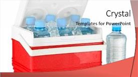  Presentation with refrigerator - Slide set featuring cool summer camp - traveling refrigerator with bottles background and a white colored foreground