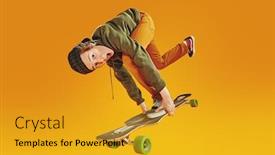  Presentation with active lifestyle - Amazing slide deck having cool-teen-boy-rides backdrop and a gold colored foreground