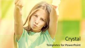  Presentation with fashion show - Amazing presentation design having cool teen girl shows thumbs backdrop and a yellow colored foreground