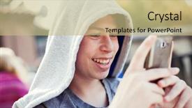  Presentation with cool - Presentation theme with cool teenager with fifty years background and a coral colored foreground