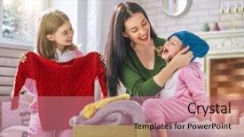  Presentation with family fashion - Theme with cool weather - winter portrait of happy loving background and a coral colored foreground