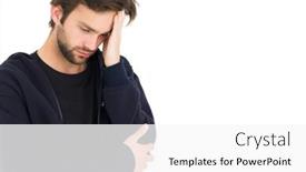  Presentation with headache - Amazing slide set having cool-young-man-with-headache backdrop and a white colored foreground