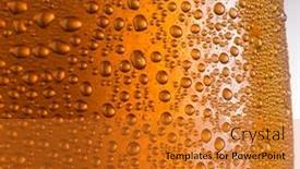  Presentation with cold beer - Presentation theme with cooled-glass-of-beer-close background and a gold colored foreground