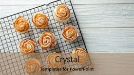  Presentation with puff pastry - Cool new slides with cooling rack with apple roses backdrop and a coral colored foreground