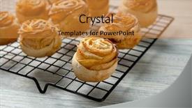  Presentation with puff pastry - Presentation design having cooling rack with apple roses background and a  colored foreground
