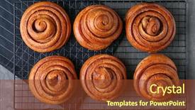  Presentation with cinnamon - Slides featuring cooling rack with sweet cinnamon background and a tawny brown colored foreground