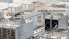  Presentation with air conditioning - Colorful presentation design enhanced with cooling tower - air conditioning units on rooftop backdrop and a light gray colored foreground
