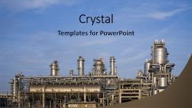  Presentation with refinery - PPT theme with cooling tower - refinery 8 background and a light blue colored foreground