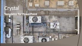  Presentation with cooling tower nuclear power plant - Slides featuring cooling tower from the above background and a coral colored foreground