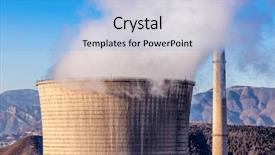  Presentation with heavy industry - Presentation theme featuring cooling tower of heavy industry background and a light blue colored foreground