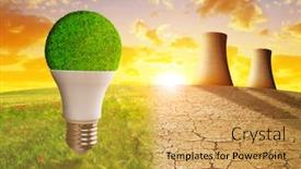  Presentation with nuclear energy - Slides enhanced with cooling-towers-of-a-nuclear background and a yellow colored foreground