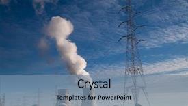  Presentation with plant nuclear - Slides consisting of cooling towers of a nuclear background and a seafoam green colored foreground