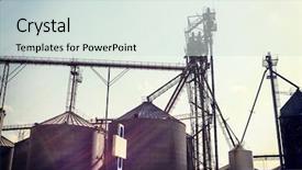  Presentation with cooperative - Slide deck with cooperative farming - grain bins background and a sky blue colored foreground