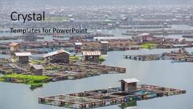  Presentation with lake fish - Slide deck featuring traditional fish cages background and a light gray colored foreground