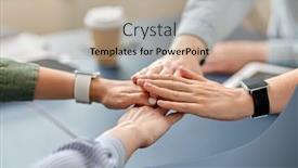  Presentation with team work - Colorful PPT theme enhanced with cooperation-corporate-and-team-work backdrop and a mint green colored foreground