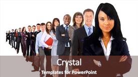  Presentation with team - Beautiful PPT layouts featuring cooperative management - businesswoman and shis team isolated backdrop and a tawny brown colored foreground