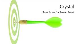  Presentation with white green - Presentation theme with coordinating center - green dart isolated on white background and a white colored foreground