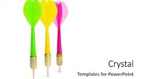  Presentation with pink green - Cool new PPT theme with coordinating center - green yellow and pink darts backdrop and a white colored foreground