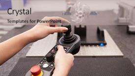  Presentation with quality assurance quality control - Amazing presentation theme having coordination - close up of joystick control backdrop and a mint green colored foreground