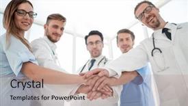  Presentation with nurses - Amazing presentation theme having coordination - doctors and nurses coordinate hands backdrop and a coral colored foreground