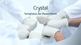  Presentation with nurses - Theme having coordination - doctors and nurses coordinate hands background and a sky blue colored foreground