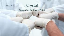  Presentation with nurses - Slides consisting of coordination - doctors and nurses coordinate hands background and a sky blue colored foreground