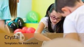  Presentation with elementary school career day and technology and black female teacher - Beautiful PPT layouts featuring coordination - qualified kindergarten female teacher coordinating backdrop and a gold colored foreground