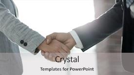  Presentation with business partner people joining hand - Beautiful theme featuring coorporate - business people shaking hands isolated backdrop and a  colored foreground
