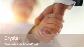  Presentation with shaking hands - Slides with coorporate - business people shaking hands isolated background and a  colored foreground