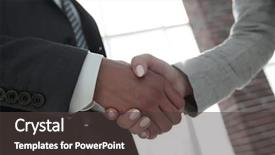  Presentation with business partner people joining hand - Colorful PPT theme enhanced with coorporate - business people shaking hands isolated backdrop and a  colored foreground