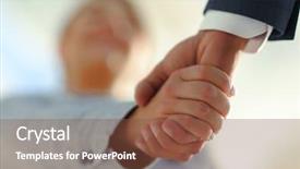  Presentation with business partner people joining hand - PPT theme with coorporate - business people shaking hands isolated background and a tawny brown colored foreground