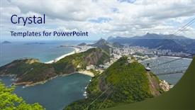  Presentation with brazil - Slide set enhanced with copacabana beach - city of rio de janeiro background and a sky blue colored foreground