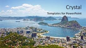  Presentation with destination - Presentation featuring copacabana beach - city of rio de janeiro background and a light blue colored foreground