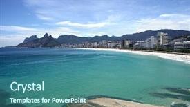  Presentation with ipanema beach - Presentation design having copacabana beach - ipanema rio de janeiro background and a ocean colored foreground