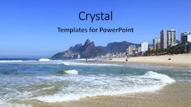  Presentation with ipanema beach - Amazing PPT theme having copacabana beach - ipanema rio de janeiro backdrop and a light blue colored foreground