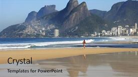  Presentation with ipanema beach - Slides consisting of copacabana beach - ipanema rio de janeiro background and a coral colored foreground