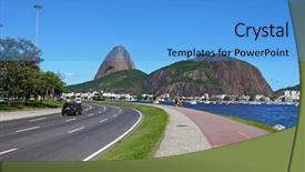  Presentation with brazil - Presentation theme enhanced with copacabana beach - rio de janeiro brazil background and a teal colored foreground