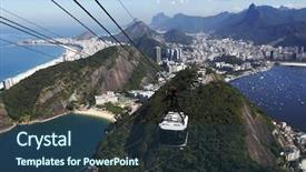  Presentation with brazils amazon rio negro river - Audience pleasing PPT theme consisting of copacabana beach - rio de janeiro backdrop and a ocean colored foreground