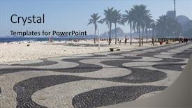  Presentation with rio negro river - Beautiful PPT theme featuring copacabana beach - rio de janeiro backdrop and a light blue colored foreground