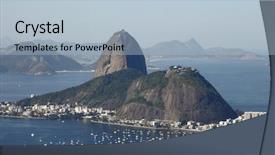  Presentation with rio negro river - Presentation theme enhanced with copacabana beach - rio de janeiro background and a light blue colored foreground