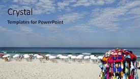  Presentation with rio negro river - Amazing PPT theme having copacabana beach - rio de janeiro backdrop and a teal colored foreground