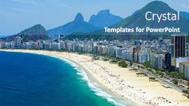  Presentation with brazils rio negro river - Beautiful PPT theme featuring copacabana-beach-in-rio-de backdrop and a teal colored foreground