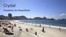  Presentation with brazils rio negro river - Presentation theme enhanced with copacabana beach in rio de background and a  colored foreground