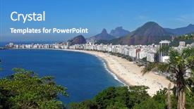  Presentation with beach - Cool new slides with copacabana beach rio de janeiro backdrop and a teal colored foreground