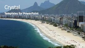  Presentation with brazils rio negro river - Audience pleasing theme consisting of copacabana rio de janeiro backdrop and a teal colored foreground
